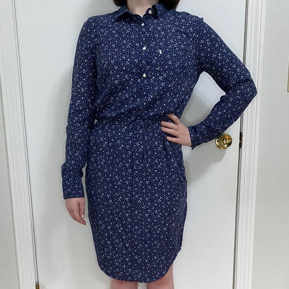 Levi's Dress Navy Floral Print - Picture 1 of 6